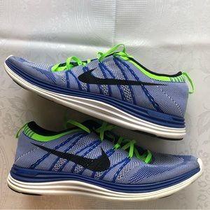Nike Fly-Knit One Men’s Shoes Size 14 Blue/Neon Green Running Sneakers Trainer